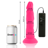 DIVERSIA - DILDO SUAVE CON VIBRACIÓN ROSA 23 CM -O- 4.3 CM